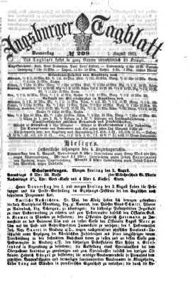 Augsburger Tagblatt Donnerstag 1. August 1861