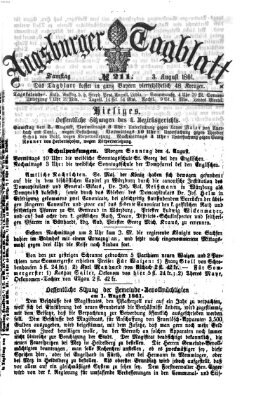 Augsburger Tagblatt Samstag 3. August 1861