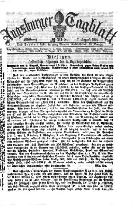 Augsburger Tagblatt Mittwoch 7. August 1861