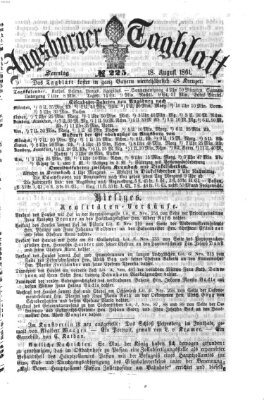 Augsburger Tagblatt Sonntag 18. August 1861