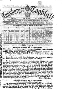 Augsburger Tagblatt Montag 19. August 1861