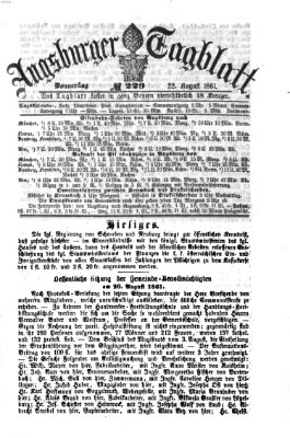 Augsburger Tagblatt Donnerstag 22. August 1861