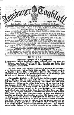 Augsburger Tagblatt Samstag 24. August 1861