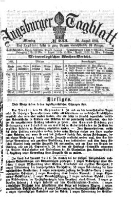 Augsburger Tagblatt Montag 26. August 1861