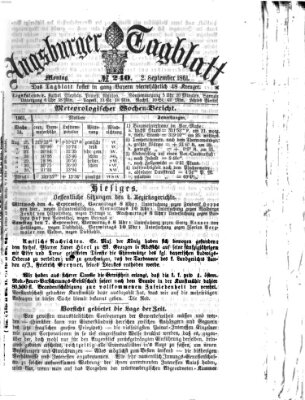 Augsburger Tagblatt Montag 2. September 1861