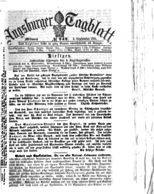 Augsburger Tagblatt Mittwoch 4. September 1861