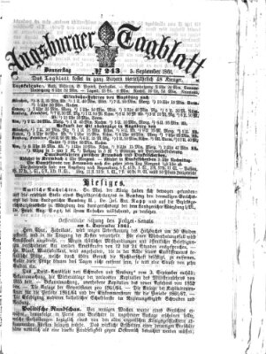 Augsburger Tagblatt Donnerstag 5. September 1861