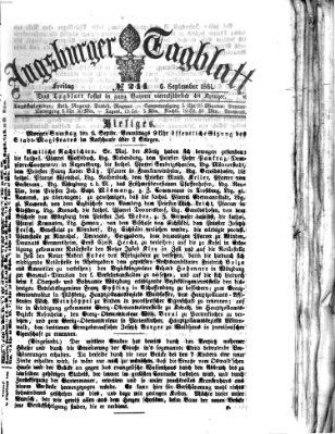 Augsburger Tagblatt Freitag 6. September 1861