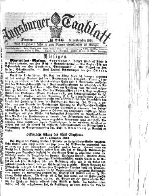 Augsburger Tagblatt Sonntag 8. September 1861