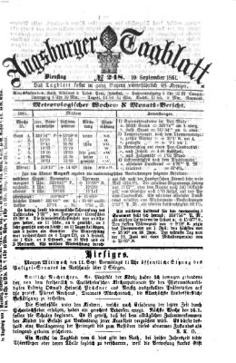 Augsburger Tagblatt Dienstag 10. September 1861