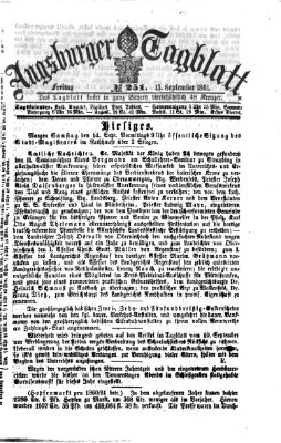 Augsburger Tagblatt Freitag 13. September 1861