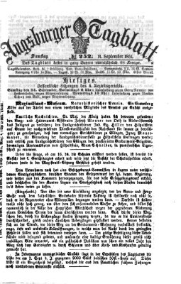 Augsburger Tagblatt Samstag 14. September 1861