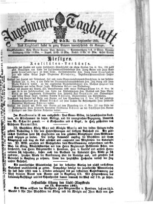 Augsburger Tagblatt Sonntag 15. September 1861