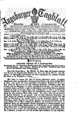 Augsburger Tagblatt Donnerstag 19. September 1861