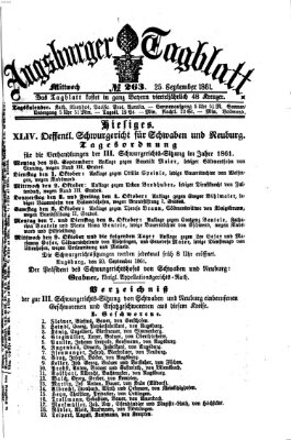 Augsburger Tagblatt Mittwoch 25. September 1861