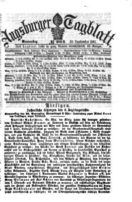 Augsburger Tagblatt Donnerstag 26. September 1861