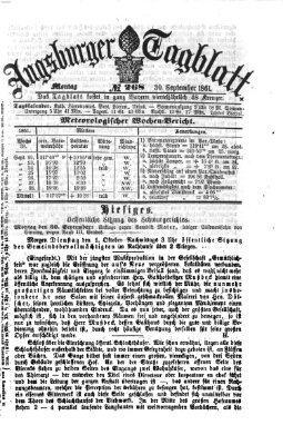 Augsburger Tagblatt Montag 30. September 1861