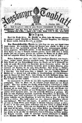 Augsburger Tagblatt Freitag 11. Oktober 1861