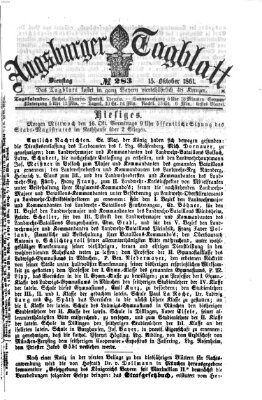 Augsburger Tagblatt Dienstag 15. Oktober 1861