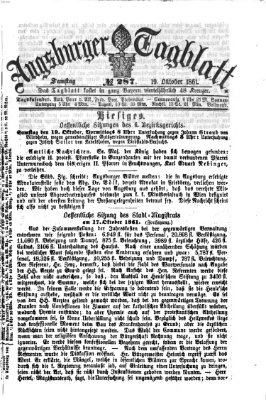 Augsburger Tagblatt Samstag 19. Oktober 1861