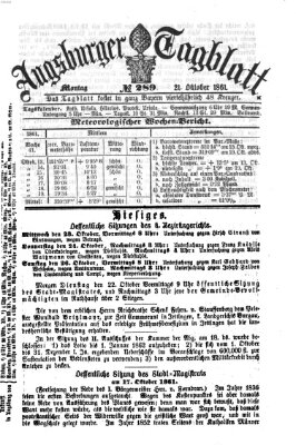 Augsburger Tagblatt Montag 21. Oktober 1861