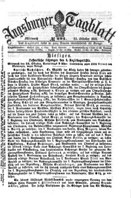 Augsburger Tagblatt Mittwoch 23. Oktober 1861