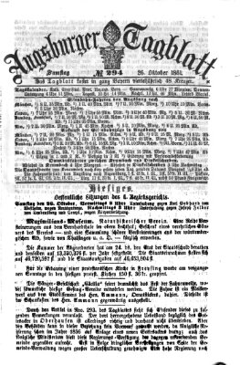 Augsburger Tagblatt Samstag 26. Oktober 1861