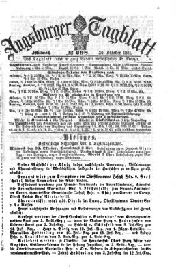 Augsburger Tagblatt Mittwoch 30. Oktober 1861