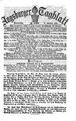 Augsburger Tagblatt Donnerstag 31. Oktober 1861