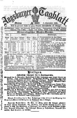 Augsburger Tagblatt Montag 4. November 1861