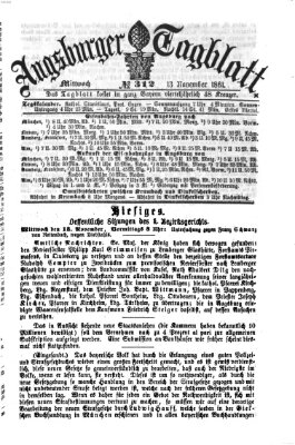 Augsburger Tagblatt Mittwoch 13. November 1861