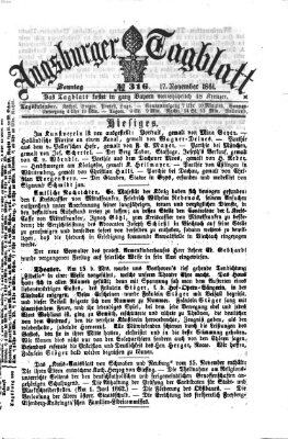 Augsburger Tagblatt Sonntag 17. November 1861