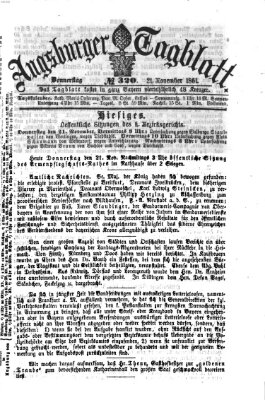 Augsburger Tagblatt Donnerstag 21. November 1861