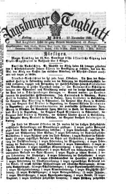 Augsburger Tagblatt Freitag 22. November 1861