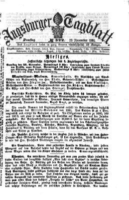 Augsburger Tagblatt Samstag 23. November 1861