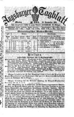 Augsburger Tagblatt Montag 25. November 1861