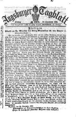 Augsburger Tagblatt Freitag 29. November 1861