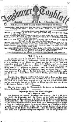 Augsburger Tagblatt Sonntag 8. Dezember 1861