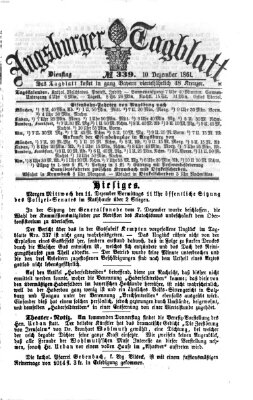 Augsburger Tagblatt Dienstag 10. Dezember 1861