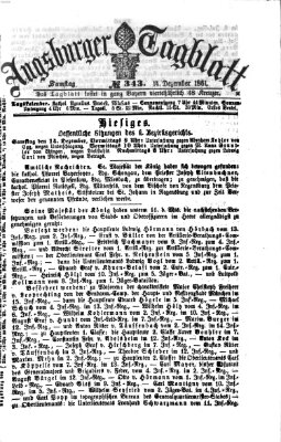 Augsburger Tagblatt Samstag 14. Dezember 1861