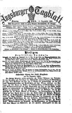 Augsburger Tagblatt Sonntag 15. Dezember 1861