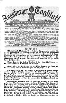 Augsburger Tagblatt Freitag 20. Dezember 1861