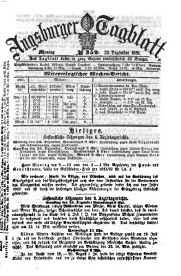 Augsburger Tagblatt Montag 23. Dezember 1861