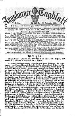 Augsburger Tagblatt Freitag 27. Dezember 1861