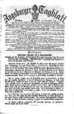 Augsburger Tagblatt Samstag 28. Dezember 1861