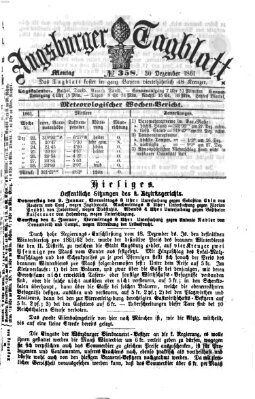 Augsburger Tagblatt Montag 30. Dezember 1861