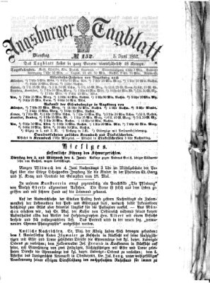 Augsburger Tagblatt Dienstag 3. Juni 1862