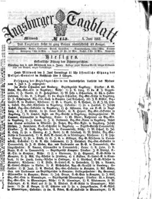 Augsburger Tagblatt Mittwoch 4. Juni 1862