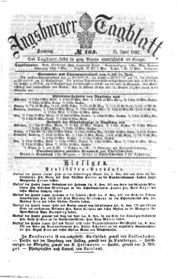 Augsburger Tagblatt Sonntag 15. Juni 1862