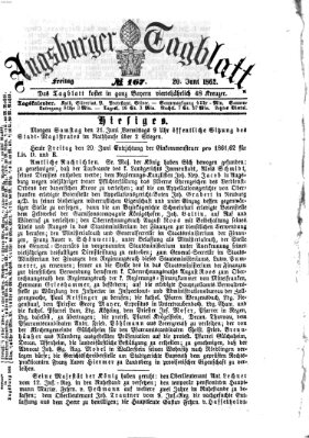 Augsburger Tagblatt Freitag 20. Juni 1862